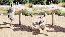 Rochester mom shares zany clip of her 'ninja' son taking an unfortunate fall - Videoclip.bg