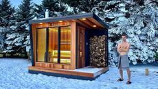 Building a MODERN SAUNA in a Winter Wonderland - Full Build - Videoclip.bg