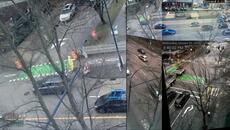 Cyclist refuses to stop for the flagger (and flips off the trucker) - Videoclip.bg