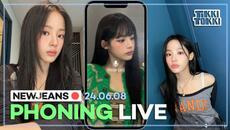 (ENG SUB) NewJeans Phoning Live 24.06.08 - Minji Reviews A Movie & Talks Aespa Challenge (ft. Hanni) - Videoclip.bg