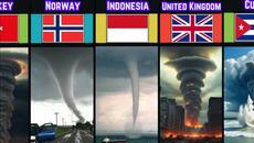 Tornado From Different countries | Tornado Storm Comparison - Videoclip.bg