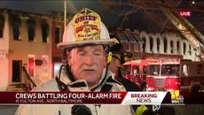 Officials provide an update on the massive 4-alarm fire in North Baltimore - Videoclip.bg