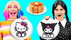 Творчий Челендж з Млинцями з Уенсдей Аддамс | Смачні Кухонні Рецепти від BaRaDa Gold Challenge - Videoclip.bg