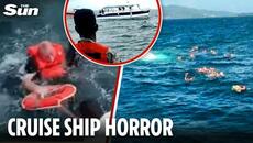 Cruise ship horror as 40ft catamaran SINKS with 55 passengers left floating in sea - Videoclip.bg