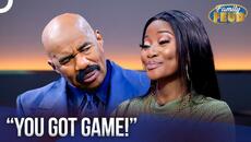 Steve Harvey Blushing At a WILD Answer | Family Feud Classics - Videoclip.bg