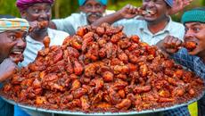 HOT & SPICY CHICKEN | Vizhinjam Chicken Fry Recipe Cooking & Eating in Village | Kerala Popular Food - Videoclip.bg
