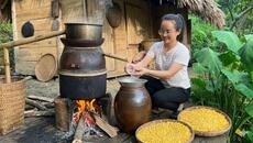 Making rice wine from fermented corn kernels in Ha Giang, Vietnam. - Videoclip.bg