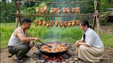 Cooking a Giant Batch of Crispy Fried Chicken to Sell at the Market - Videoclip.bg