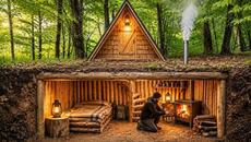Ultimate Bushcraft Shelter of the Season | Full Build - Videoclip.bg