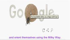 Японският Макак ни Честити денят на Земята - Earth Day 2014 Google logo (Doodle) - Videoclip.bg