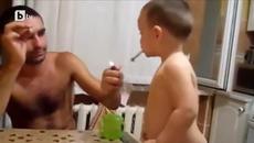Баща пали цигара на 3-год. си дете - Скандално видео взриви социалните мрежи - Videoclip.bg