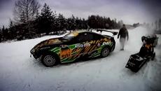 Зверски дрифт с Toyota Supra на сняг - Videoclip.bg