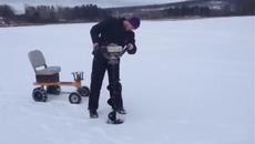 Clever Ice Auger Engine turned into lake racer - Videoclip.bg