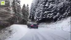 Audi R8 на заснежен планински терен - Videoclip.bg