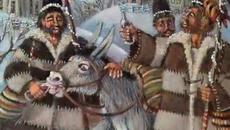 КОЛЕДАРИ, СУРВАКАРИ -  ФОЛКЛОРНА ФОРМАЦИЯ БЪЛГАРИ И КАРТИНИТЕ НА ТОДОР МАРИНОВ - Videoclip.bg