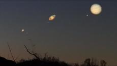 Saturn, Jupiter, Mars conjunction - Zooming planets - Videoclip.bg
