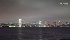 4K Japan View The Rainbow Bridge in Tokyo at night - Videoclip.bg
